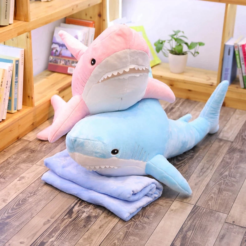 Soft Giant Shark Pillow Plush Toys Stuffed Animal Dolls Russia Plush Shark Toys Fish Cushion Gift for Children 60cm-80cm