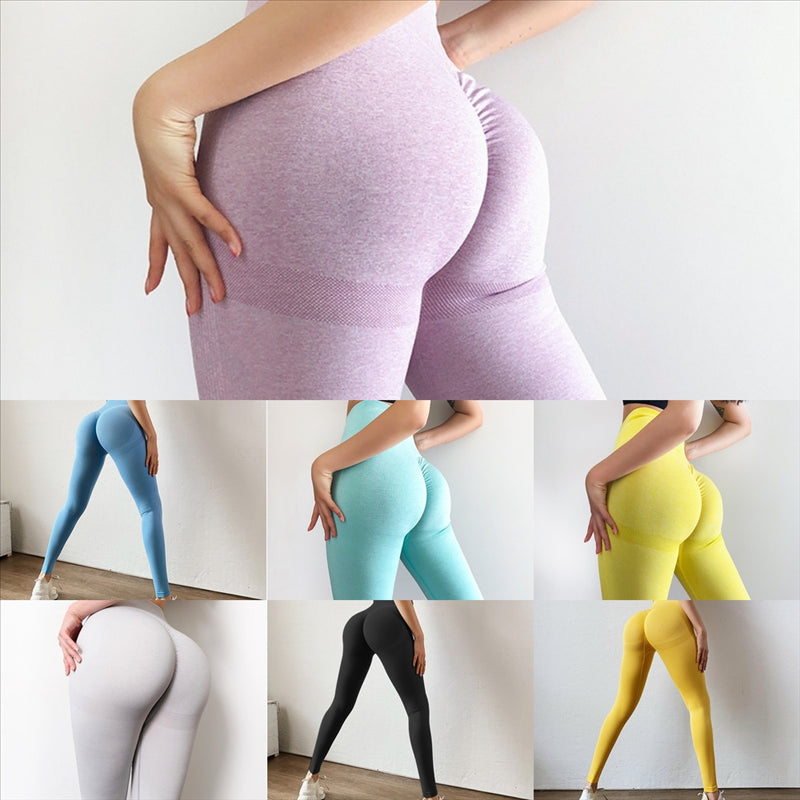 XwsW L-Solid Color Women yoga yoga pant pocket Tights pants High Waist Sports Gym Wear Leggings Elastic Fitness Lady Overall Full