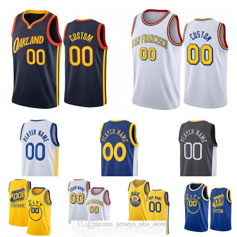 Custom Men YOUTH Golden city State Team Stephen 30 Curry 22 Wiggins 11 Thompson 33 Wiseman 12 Oubre Any name and number city Jersey