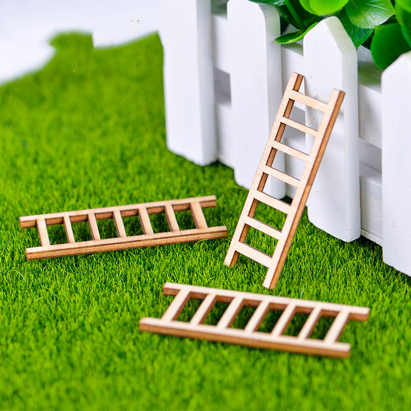 Miniature Wooden Ladders Garden Decorations Stair Decoration Accessories Mini Wood Step Micro Landscape Ornament for DIY Craft 122860