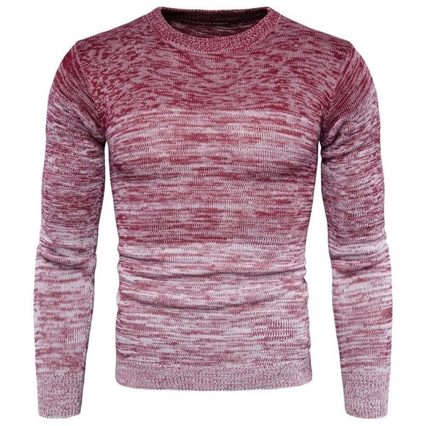 Men Red Sweater New Warm Collar Pullover Casual Sweaters 201125