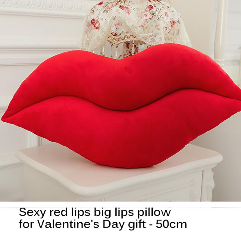 Lip Shaped Pillow Soft Cushion 50cm Wide Throw Pillow Girl&#039;S Plush Toy Car Sofa Chair Decor Creative Valentine New Year Gift