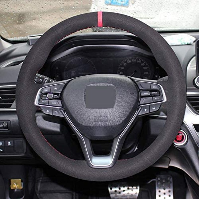 DIY Genuine Leather Steering Wheel Cover Custom Fit for 2018- 2021 Honda Accord - 2019-2021 Insight Stitch On Wrap Interior Accessories