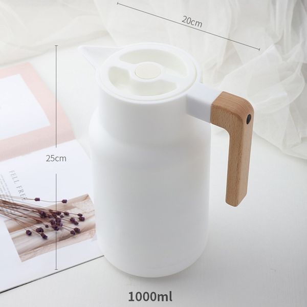 Glass 1L Large Household Hot Water Pot Kettle Office Coffee Thermal Warmer Bottles Double Wall Coffee Mug Thermal Bottle LJ201221