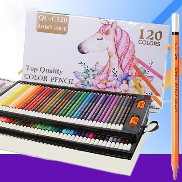 120 Colors TOP Quality Color Pencil Professional Oil Artist&#039;s Pencils Set Painting Sketching Wood Color Pencil School Supplies 201223