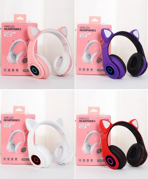 2021 Cat Ear LED Headset Bluetooth 5.0 Light Up Game Headsets Girl&#039;s gift wireless sport