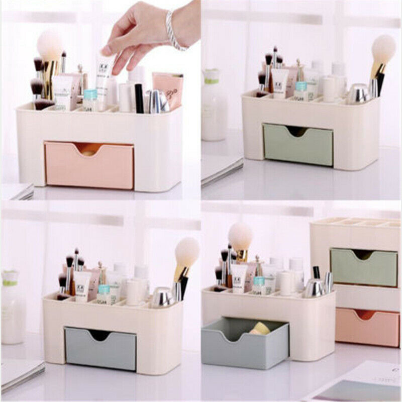New Womens Desk Make Up Brush Holder Organizer Box Drawer Storage Jewellery Case