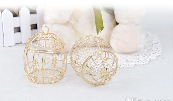 Hot Sale Gold Wedding Favor Box European Romantic Wrought Iron Birdcage Wedding Candy Box Tin Box For Weddi bbyPOT cxj_love
