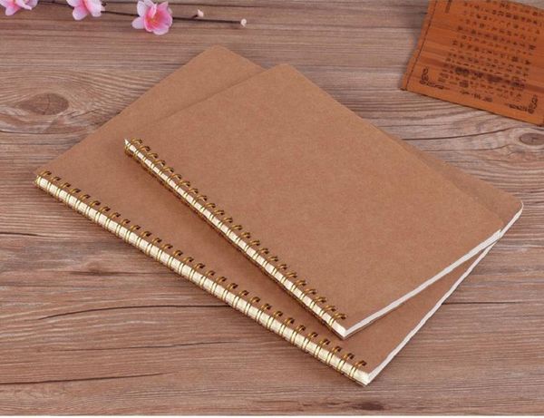 2021 new A5 kraft paper cover notebook dot matrix grid coil this school office, diary notebook kraft paper cover fast ship