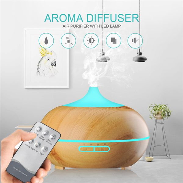 Diffuserlove 300ml Air Humidifier Wood Grain Ultrasonic Aroma Essential Oil Diffuser for Office Cool Mist Bedroom Living Room Y200416