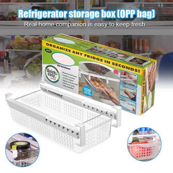 Fridge Mate Drawers Refrigerator Pull out Bins Snap on Drawer Fridge Organizer XH8Z LJ200812