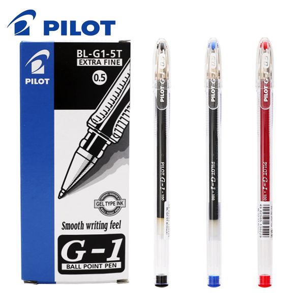12pcs Pilot BL-G1 0.5mm Gel Pen Classic Style Large Capacity Exam Dedicated Water Pen Office Signature 201202
