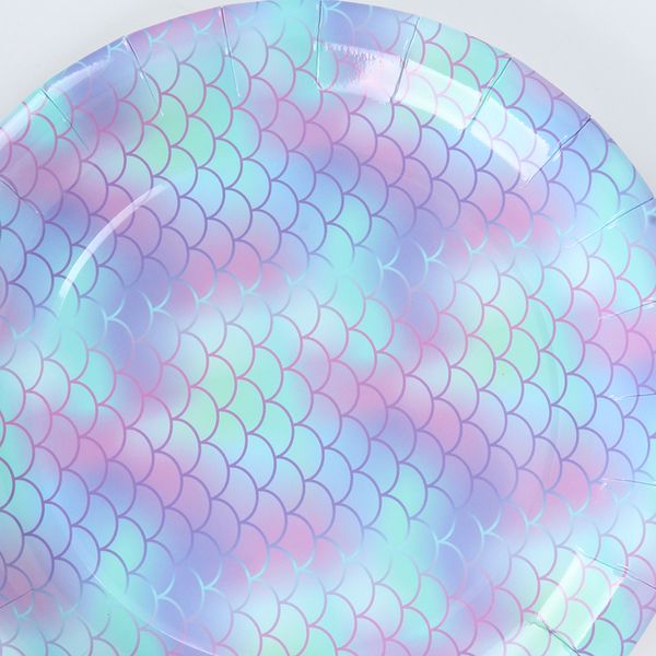 53pcs kit Little mermaid birthday party decoration kids Dinner parties Color paper plates Girlish birth day supplies Baby shower 201203