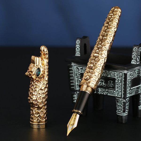 Jinhao New Fountain Pen Leopard Ink Pen Art Pens Collection Business Office Gift Pen 2 Colors 201202