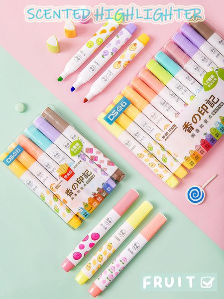 Andstal 12 Colors SCENTED Jumbo Highlighter Pen Set Aroma Soft Fluo Fluorescent Color highlighters school text marker markers 201202