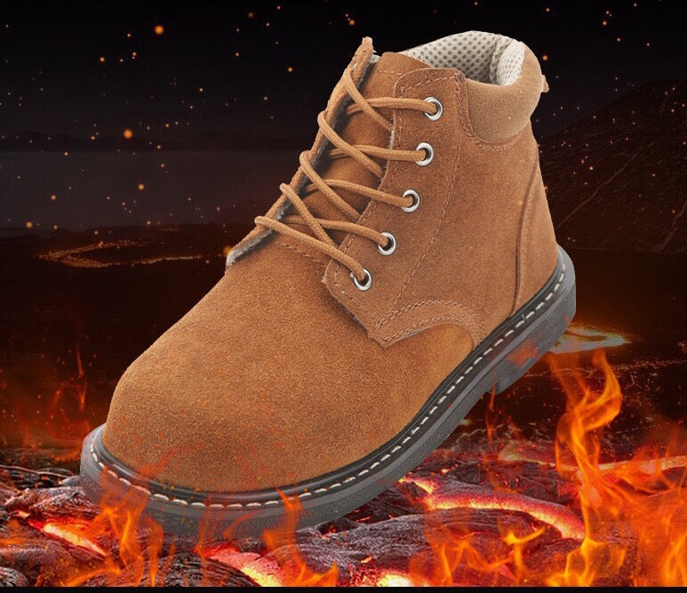 Tire Soles labor protection shoes anti-cracking anti-piercing high temperature safety shoes men&#039;s leather breathable