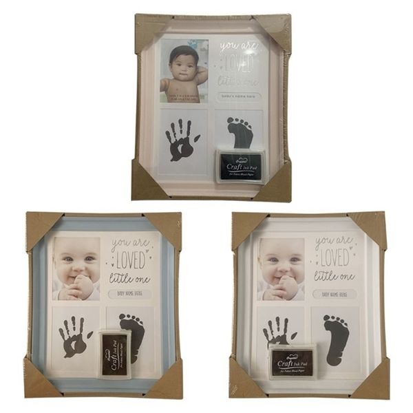 Baby Kids Birthday Gift Newborn Hand Foot Print Ornaments 12 Months Photo Frame 201211
