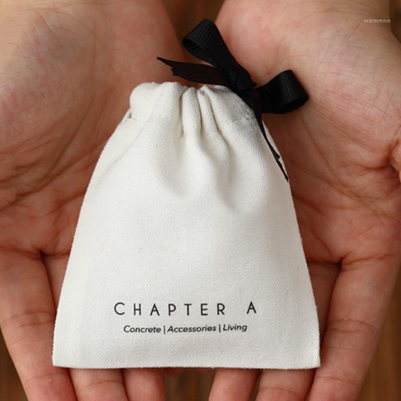 Canvas Gift Bags Jewelry Packaging Drawstring Pouch Cosmetic Soap Party Wedding Candy Storage Custom Reusable Sachet Print1