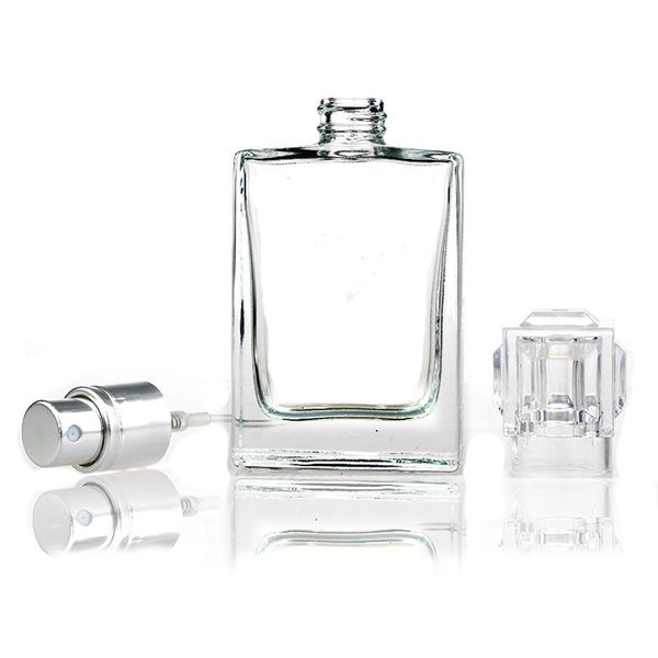 2021 30ML Glass Perfume Spray Bottles Portable Clear Spray Bottls With Aluminum Atomizer Empty Cosmetic Case