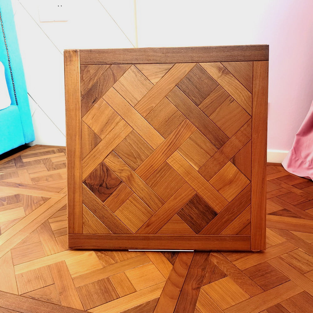 Burma Teak Versailles wood timber flooring tiles parquet walnut Panels wooden art rugs carpet antique finished room Furniture cover staff house deco