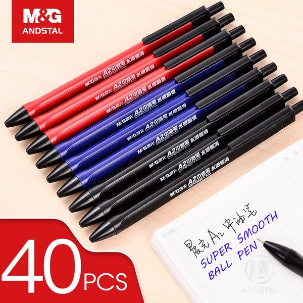 M&G Super Smooth Oil Ball Pen 0.7mm Andstal blue black red Ballpoint Point Pen Pens for school office supplies semi gel balpen 201111