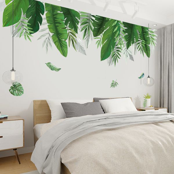 Tropical plants Banana leaf Wall Stickers for Living room Bedroom Eco-friendly Vinyl Wall Decals Art Murals Poster Home Decor 201106
