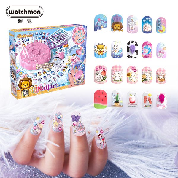 Nail Art DIY Fashion Toy Safe Kids Makeup Set Box Princess Beauty Pretend Play Toys For Girl Toys Adults Younger 2020 New LJ201009