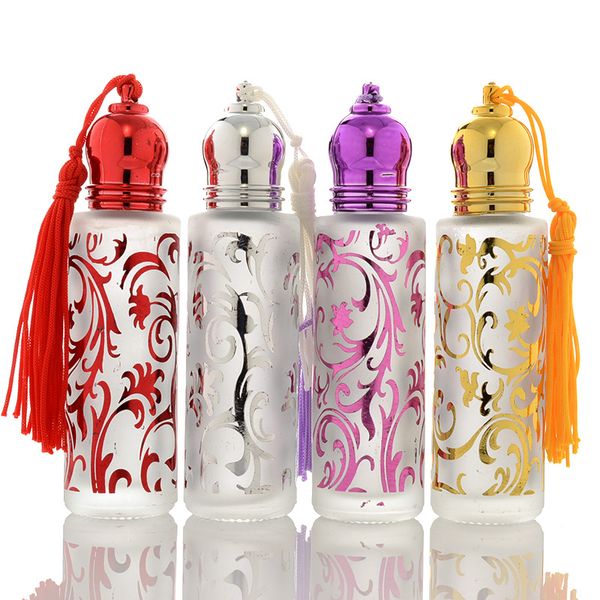 Printing Retro Refillable 10ml 1-3oz ROLL ON fragrance PERFUME GLASS BOTTLES ESSENTIAL OIL Roller ball + dropper Wholesale DHL Free Shipping