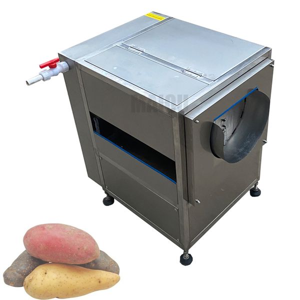 1.1KW Factory Price Fruit Vegetable Brush Washing Equipment Cassava Cleaning Ginger Washer Industrial Potato Peeling Machine