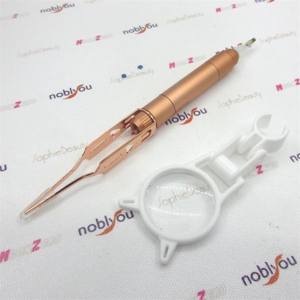 New Style LEd Light Pen With Tweezers for Diamond Painting tools Embroidery Accessories Point Mosaic Tool Golden Pens 201202