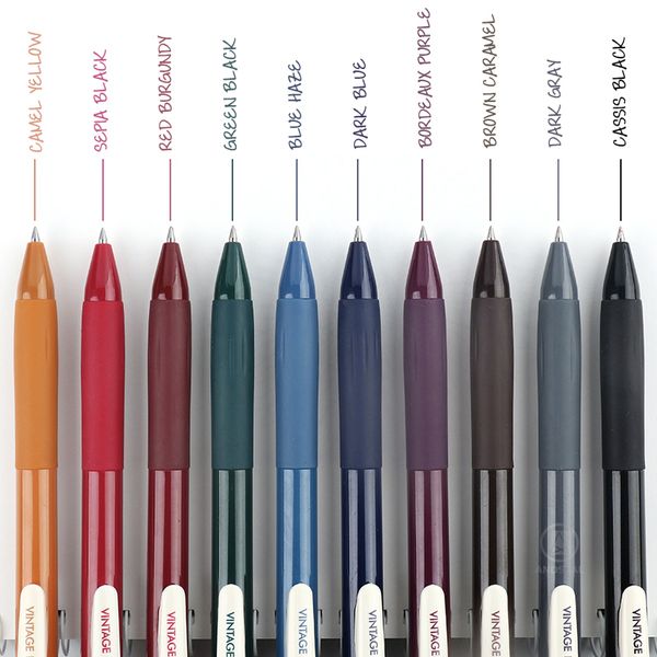 Andstal 5pcs-set Vintage ink pens 0.5mm Colors Gel Pen Set d&s Retractable color gel ink pens gelpen school office supplies 201202