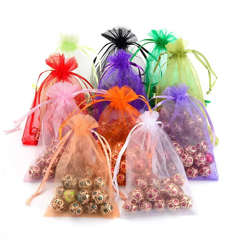 100pcs 10*12 Sheer Organza Wedding Party Favor Gift Candy Bags Jewelry Pouches