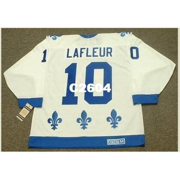 Men #10 GUY LAFLEUR Quebec Nordiques 1990 CCM Vintage RETRO Away Home Away Home Hockey Jersey or custom any name or number retro Jersey