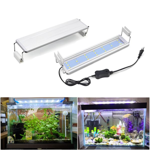Aquarium Lights Aquarium Light LED Fish Tank Light Aquariums Decor LED Lighting Extendable Aquatic Plant Lamp 220V EU Power 18-70CM Y200922