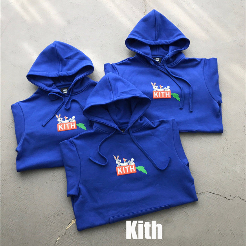 2021 New Blue Foaming Printing Kith Hoodie Men Women 1:1 Best-quality Looney Cartoons Red Radish Pullovers Sweatshirts Bd8b