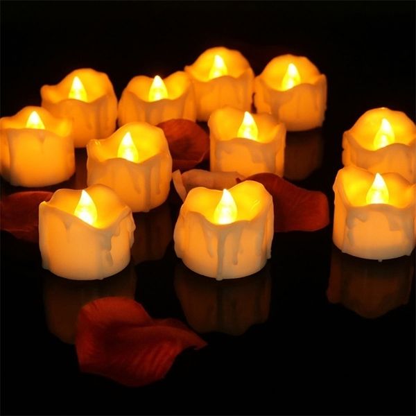 12pcs-pack Flickering Tea light include battery Remote Control LED Candle bougie velas Electric chandelle party birthday candles Y200531