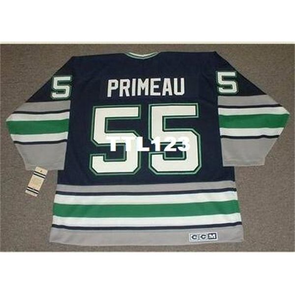 740 #55 KEITH PRIMEAU Hartford Whalers 1990&#039;s CCM Vintage Hockey Jersey or custom any name or number retro Jersey