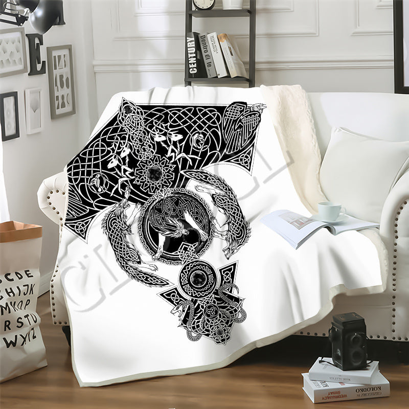 CLOOCL Blankets Pirate Viking Tattoos 3D Print Air Conditioning Travel Throw Blanket Teens Plush Quilt