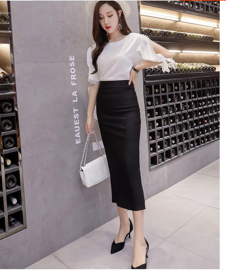 Women Bodycon Long Skirt Black High Waist Tight Maxi Skirts Club Party Wear Elegant Pencil Skirt Casual Skirts Saia faldas