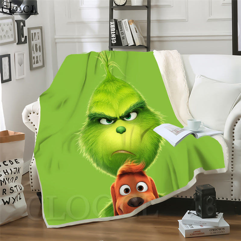 CLOOCL Movie Grinch Stole Christmas Blankets 3D Print Harajuku Air Conditioning Sofa Teens Bedding Throw Blanket Plush Quilt