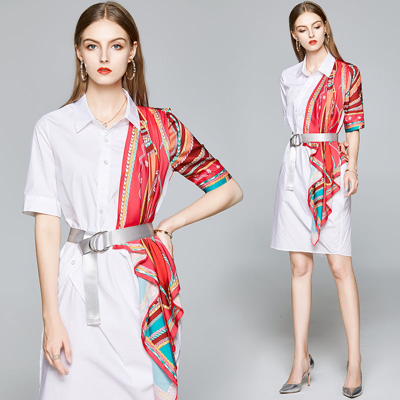 Women Runway Shirt Designer Dress Track Clothing Scarves Cut Loose Work of Ladies Dressed for the Woman 8vpl