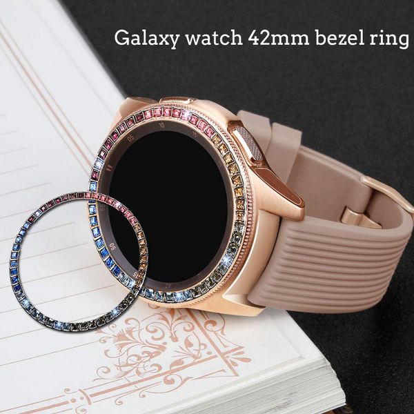 Diamond bezel ring For Samsung Galaxy Watch 42mm protector Case cover Sport fashion Adhesive Metal bumper Accessories Galaxy 42