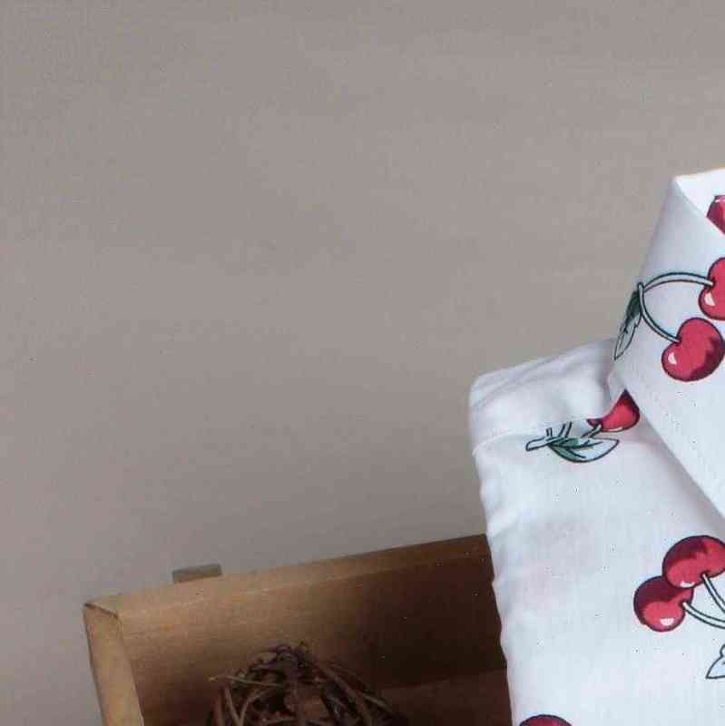 Floral Long Sleeve Vintage Women Shirt Cherry Turn Down Collar Blusas Feminino Ladies Blouses Womens Tops Fashion