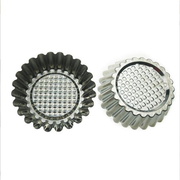 Large Size Cookie Pudding Mould Makers Stainless Steel Egg Tart Mold Kitchen Accessories Baking Pastry Tools