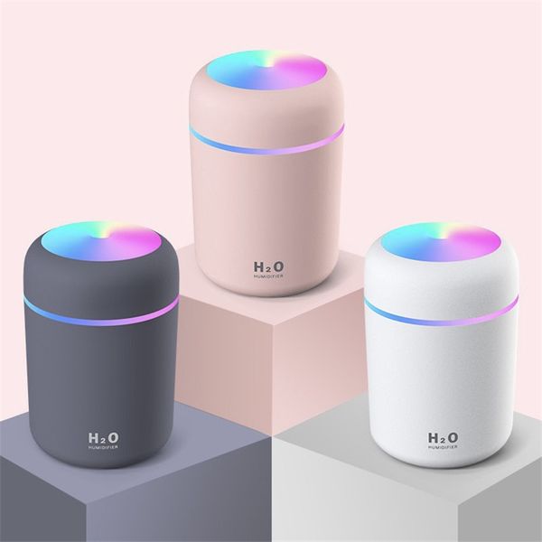 Humidifiers Mini Humidifier 300ML Cute Ultrasonic Quiet House Office Hotel Desk Air Humidifier DQ107 Colorful LED 60pcs-lot CL250104