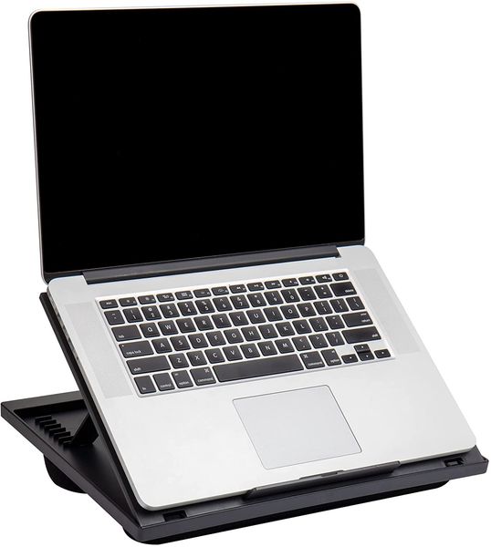 Tablet PC Stands Adjustable Portable 8 Position Lap Top Desk with Built in Cushions, Black