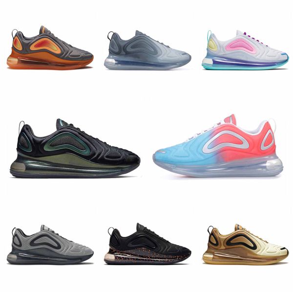 High Quality Running Shoes Mens Women Sea Forest Sports Shoes Cushions 72C Volt Black True Bubble Pack Triple White 720s Trainers Sneakers