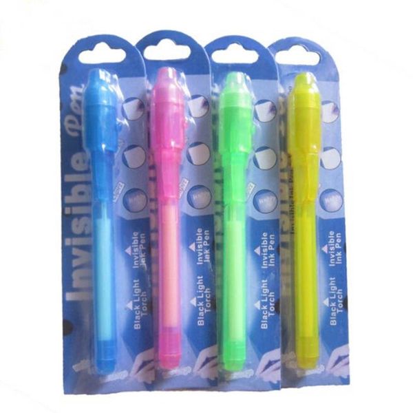 Individual Blister Card Pack For Each Black Light UV Pen With Ultra Violet Lights Invisibles Ink Multi Function Pens