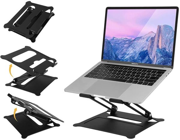 Laptop Stand for Desk,Folding Adjustable Portable Ergonomic for Table Notebook Raised Up Holder Ventilated Computer Stands for 10-17 Laptops