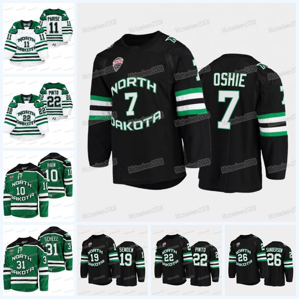 NCAA North Dakota College Hockey Jersey T.J. Oshie Gavin Hain Ethan Frisch Ashton Calder Riese Gaber Mark Senden Shane Pinto Kawaguchi Adam